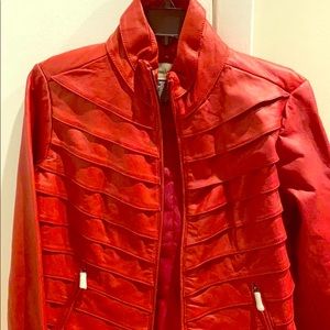 Red leather jacket